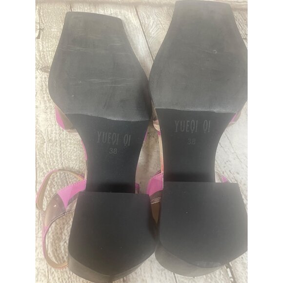 Yueqi Qi Double Happiness Sandals Sz 7 US 38 EU Chinese Designer Romantic Spring - Picture 7 of 11